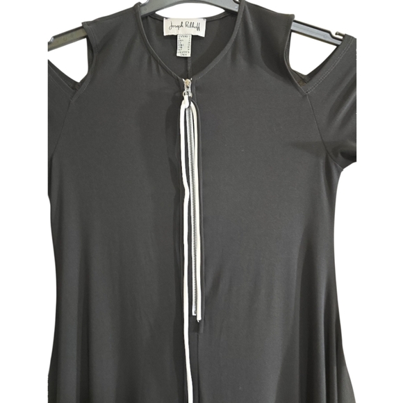 Joseph Ribkoff Harem Drape Cold Shoulder Zip Black Jumpsuit Stretchy Knit 2 - Picture 5 of 12